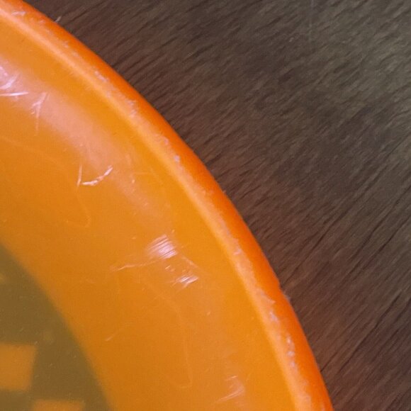 Vintage 90s Frisbee Check it Out by Imperial Orange Checkered 9" 1992 Rare - Picture 15 of 16